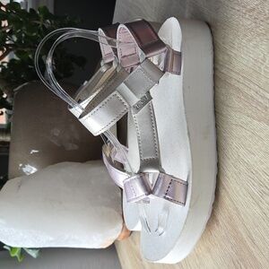 Teva White and Silver Sandals Comfortable and Stylish